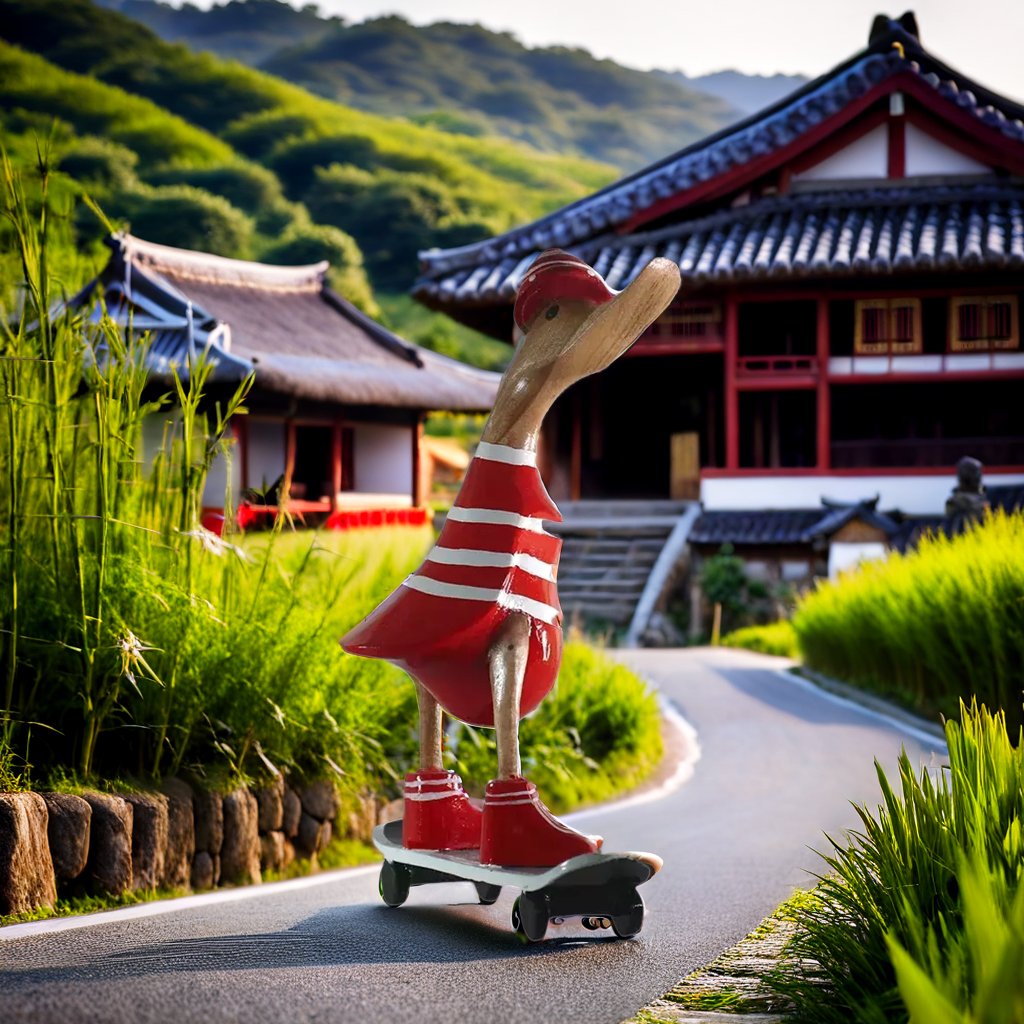 Skateboarding Ducks Red